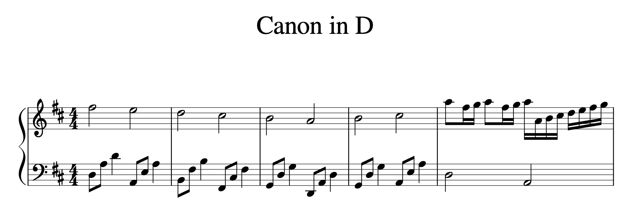 Canon in D Piano Easy Sheet
